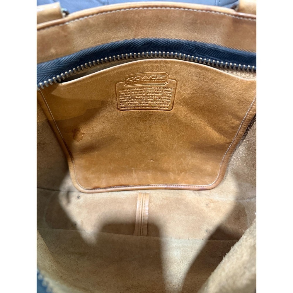 Vintage Coach Tan Leather Kiss Lock Bonnie Cashin Handle Bag 1970's - Picture 15 of 16